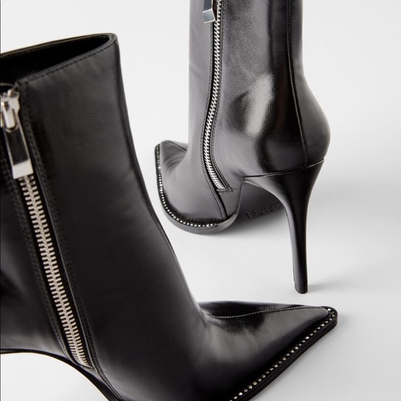 Zara Shoes - SOLD Zara Shiny Heeled Ankle Boots